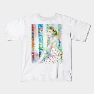 AUDREY HEPBURN watercolor portrait .9 Kids T-Shirt